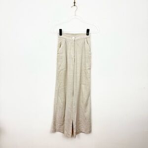 Shore High Waist Wide Leg Linen Blend Pants Tan Neutral Resort Trousers XS